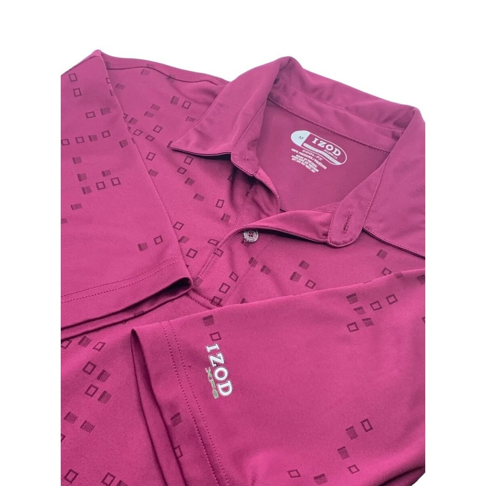 Izod XFG Mens Short Sleeve Pullover Cool FX Golf Polo Shirt‎ Purple Geometric M